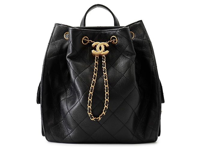 Mochila Chanel Matelassé Preta Preto