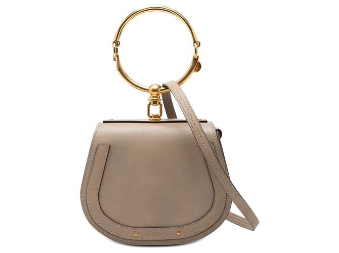 Borsa a tracolla Nile in piccola pelle marrone Chloé Taupe