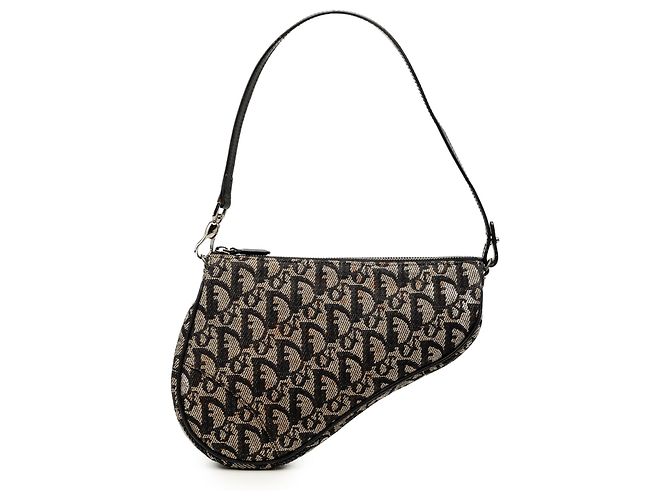 Pochette Saddle in tela Diorissimo nera Mini Dior Nero