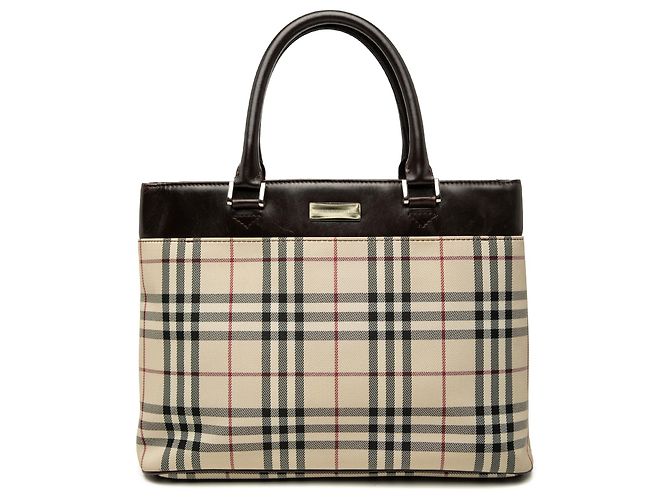 Burberry Beige House Check Canvas Tote