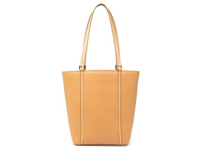 Tote de couro marrom Burberry Caramelo