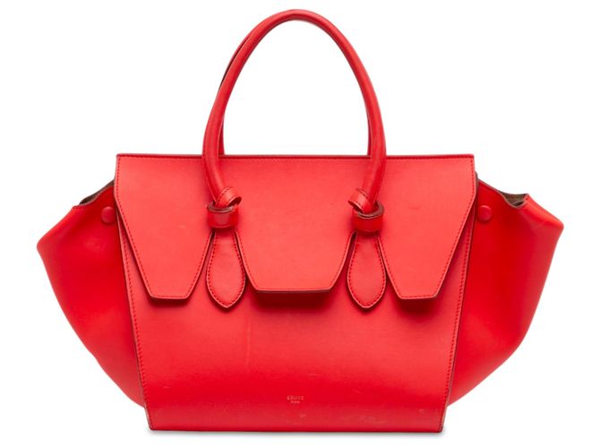 Céline Celine Red Small Smooth Calfskin Tie Knot Handtasche Rot
