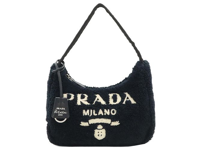 Borsa a tracolla Prada Black Mini Terry Re Edition 2000 Nero