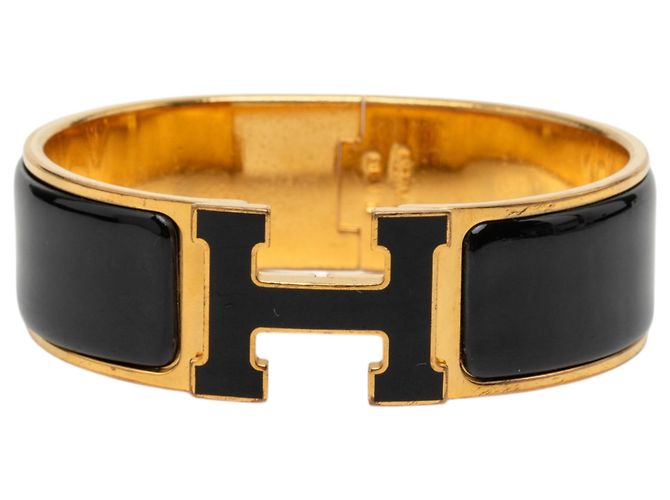 Bracciale Hermès Black Wide Enamel Clic Clac H PM Nero