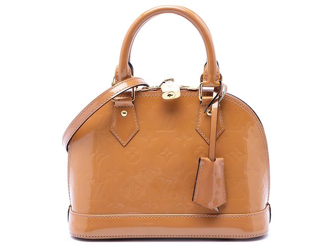 Louis Vuitton Alma BB en monogramme vernis marron Camel