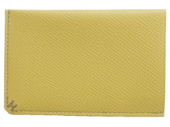 Hermès Hermes Epsom Leather Card Case Beige