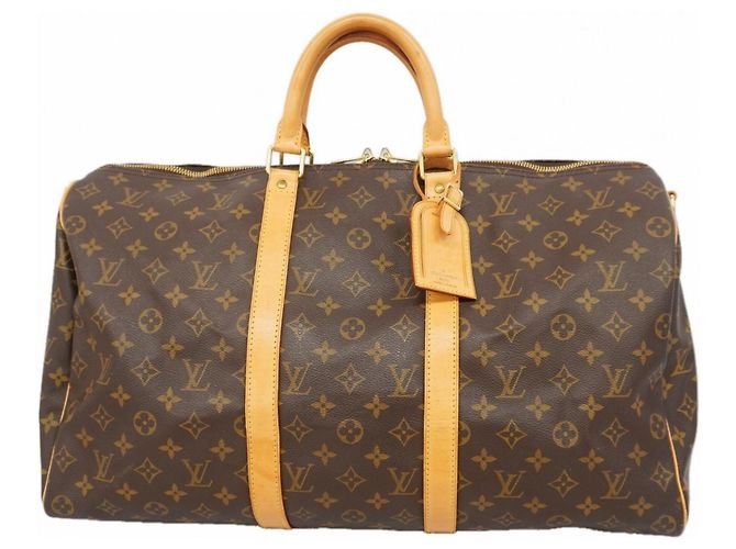 Louis Vuitton Boston Monogram Keepall Bandoulière 50 Marrone