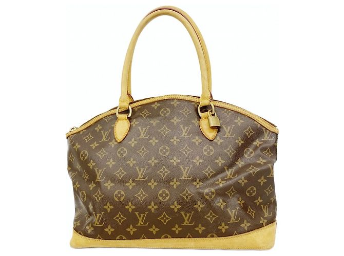 Bolsa Tote Horizontal Louis Vuitton Monogram Lockit Marrom