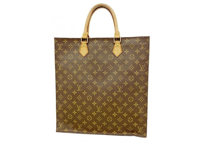 Louis Vuitton Monogram Sac Plat Tote Bag M51140 Marrón Castaño