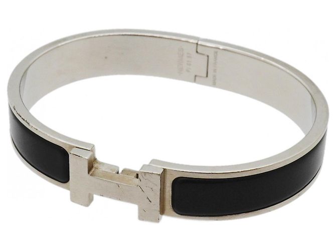 Hermès Hermes Clic Clac PM Metal Bangle Black Silvery