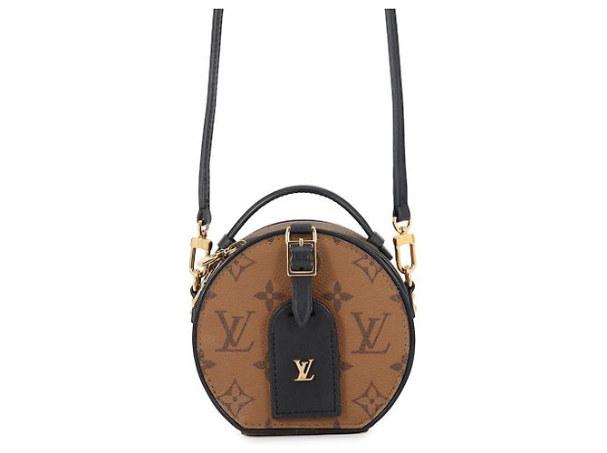 Bolsa de ombro Louis Vuitton Monogram Reverse Mini Boite Chapeau Bege