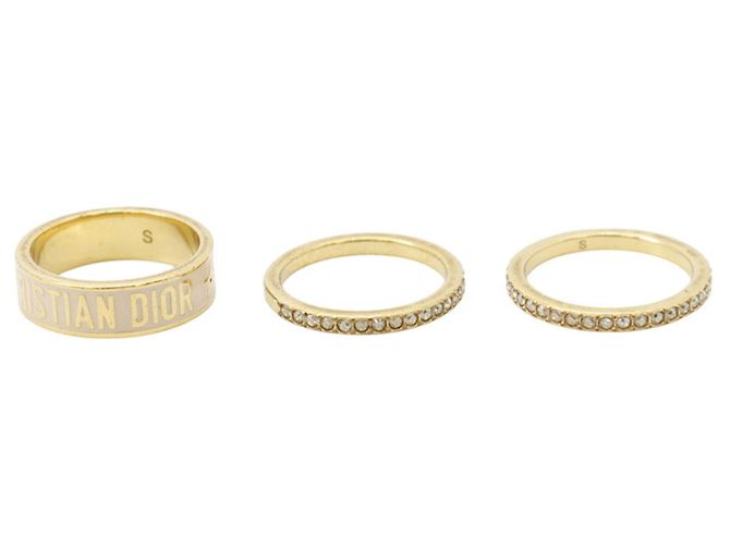 Anel de banda dourado e rosa Christian Dior