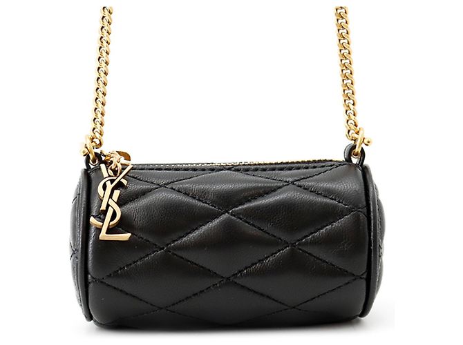 Micro borsa a tracolla con catena Yves Saint Laurent Nero