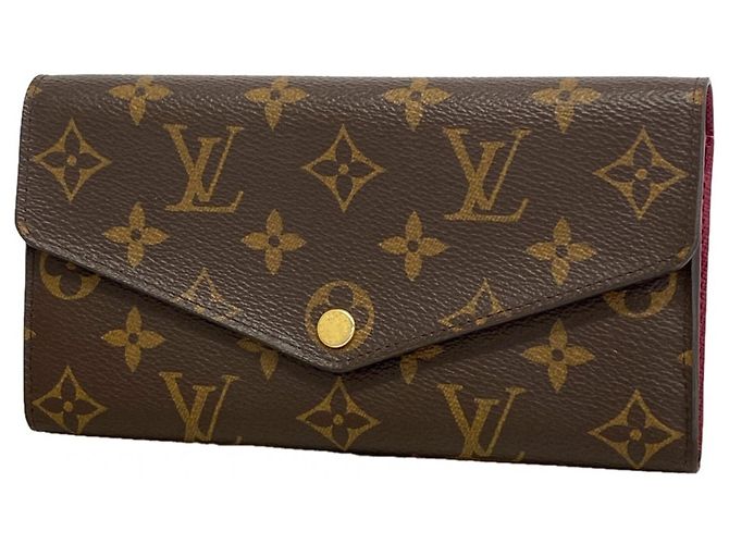 Cartera larga Sarah Monogram Louis Vuitton Castaño Fucsia