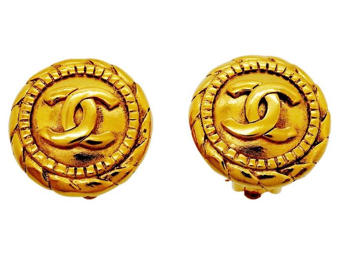 Orecchini a clip dorati Chanel D'oro
