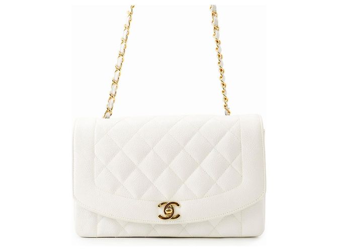 Borsa a tracolla Chanel White Matelassé Chain Bianco