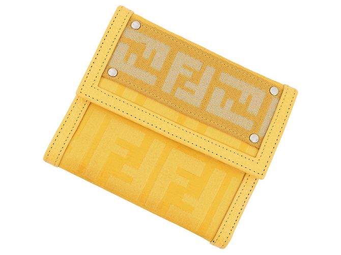 Fendi Zucca Tri-fold Wallet Yellow