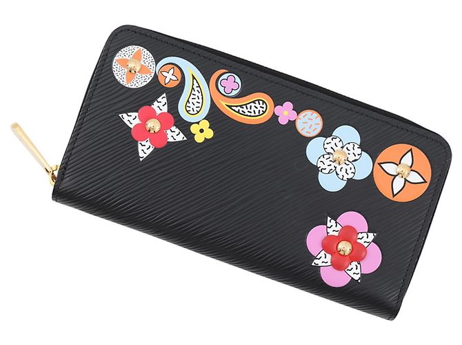 Louis Vuitton Epi Flower Zippy Wallet Black