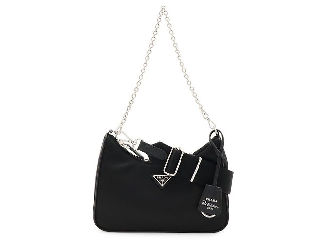 Borsa a catena Prada Triangle Re-Edition 2005 Nero