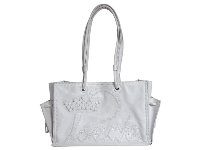 Sac cabas en cuir Loewe Heritage Anagram Blanc