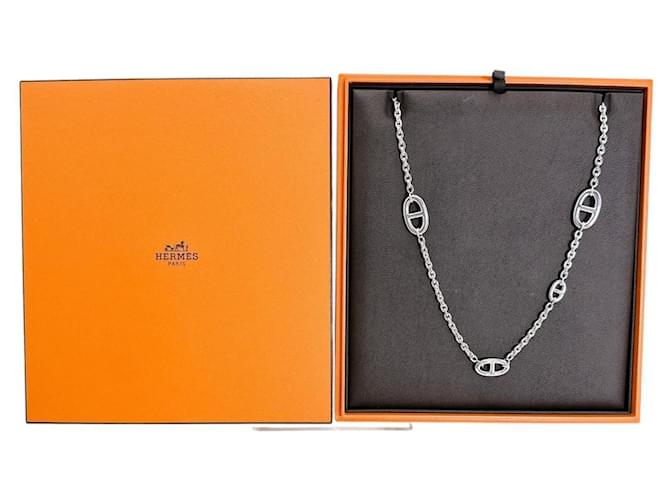Hermès HERMES Collier long Farandole Chaine d'Ancre SV925 Argenté 