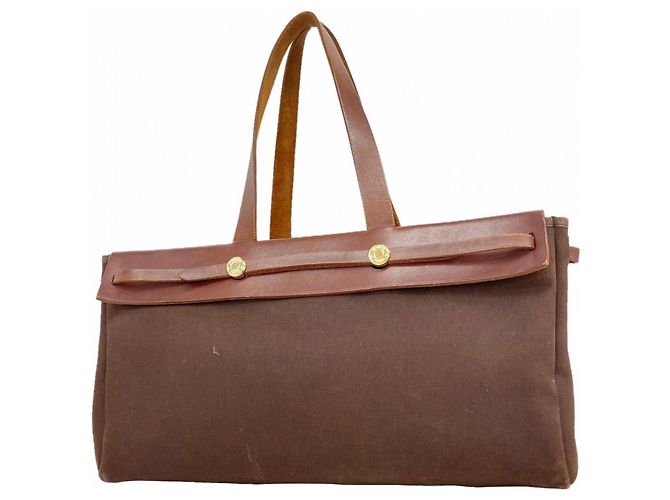Hermès Bolsa Tote Hermes Herback Cabas MM Marrom