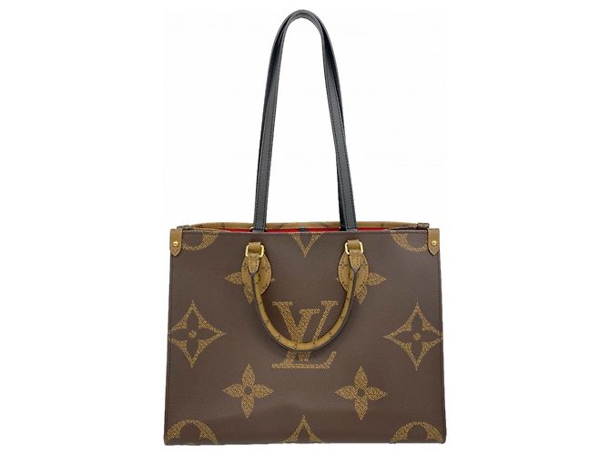 Louis Vuitton Monogram Giant Reverse OnTheGo MM Tote Bag Braun