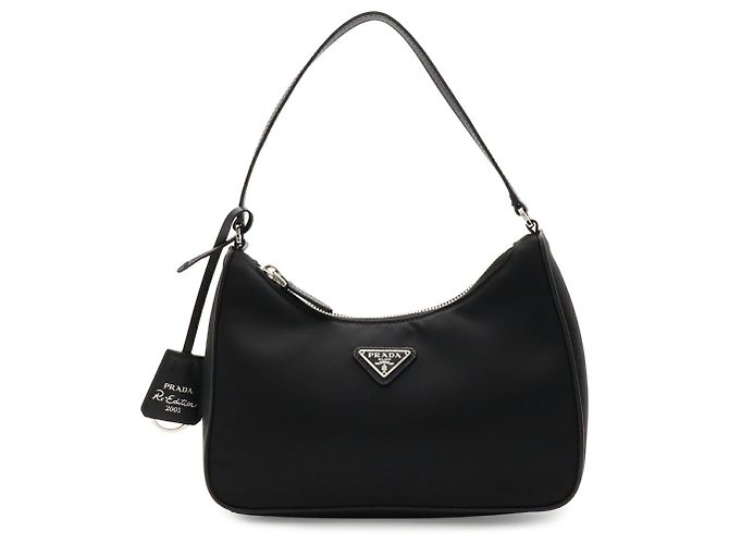 Saffiano Borsa Pouch Prada Triangle Re-Edition 2005 Nero 