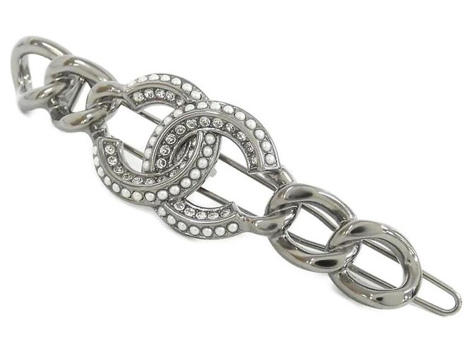 Barrette Chanel AB3785 Argento e Bianco