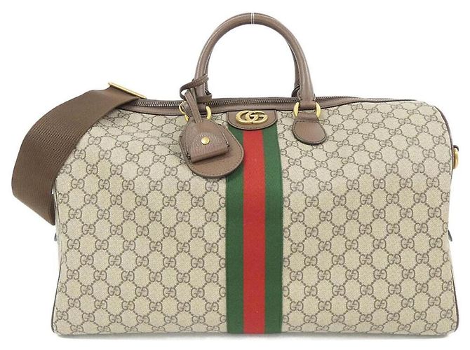 Bolsa Boston Gucci SAVOY Marrom Bege