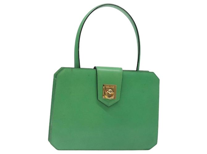 Céline Celine vintage Leather Verde