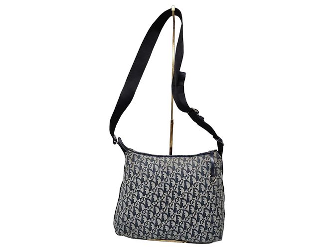 CHRISTIAN DIOR Monogram Messenger Bag Blau/Grau