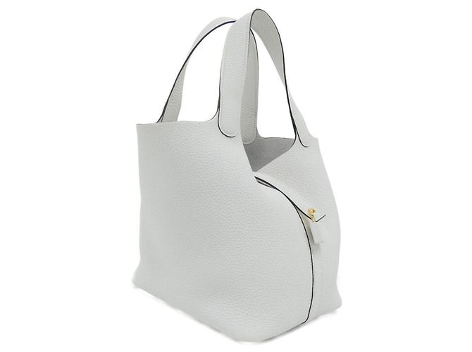 Hermès Bolso Hermes Picotin Lock MM Blanco