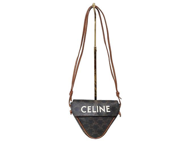 Céline Bolsa de Ombro CELINE Triomphe Canvas Brown/Beige Marrom Monograma
