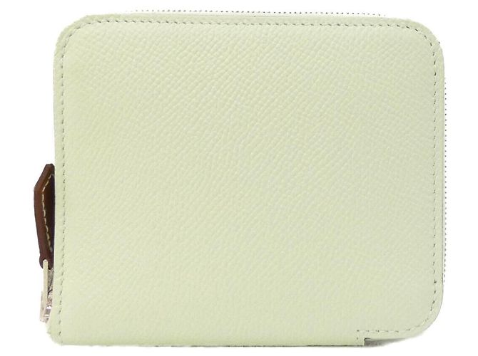 Hermès EX-LIBRIS Silk Compact Wallet Light green