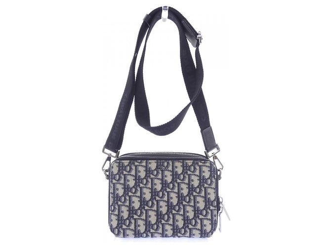 Pochette zippée Christian Dior Beige Bleu Marine