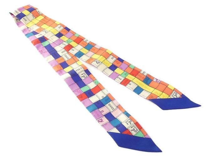 Hermès Lenço Twilly BOLDUC AU CARRE Hermes Azul Multicor
