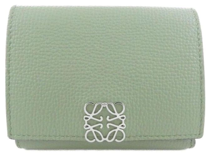 Cartera tríptico de piel de becerro Loewe Verde
