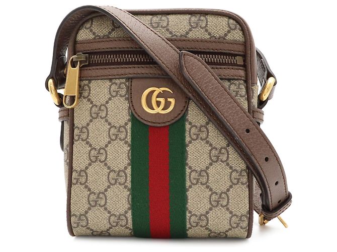 Borsa mini Ophidia Gucci Marrone Rosso Beige Verde Giallo