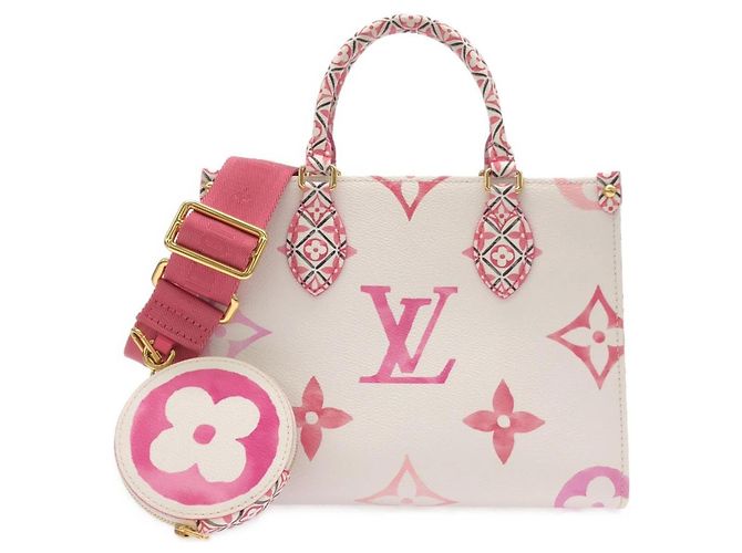 Louis Vuitton Monogram Flower Tile Handtasche Pink