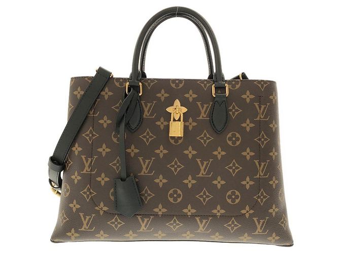Bolsa Tote Louis Vuitton Monogram Flower Marrom Preto