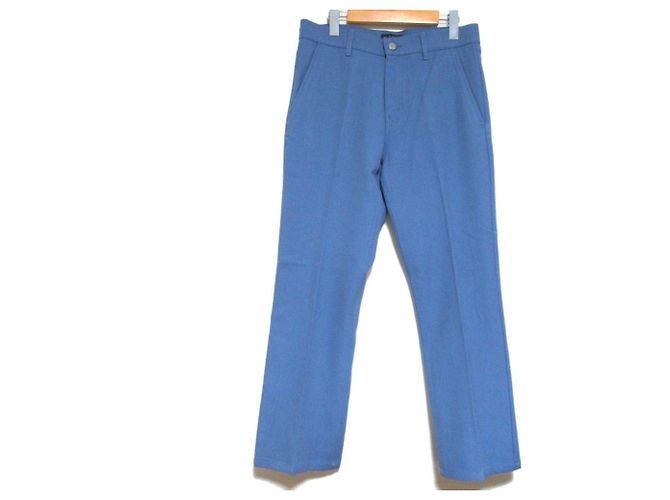 Alfred Dunhill Pantalones rectos de lana de algodón Dunhill Azul Azul claro