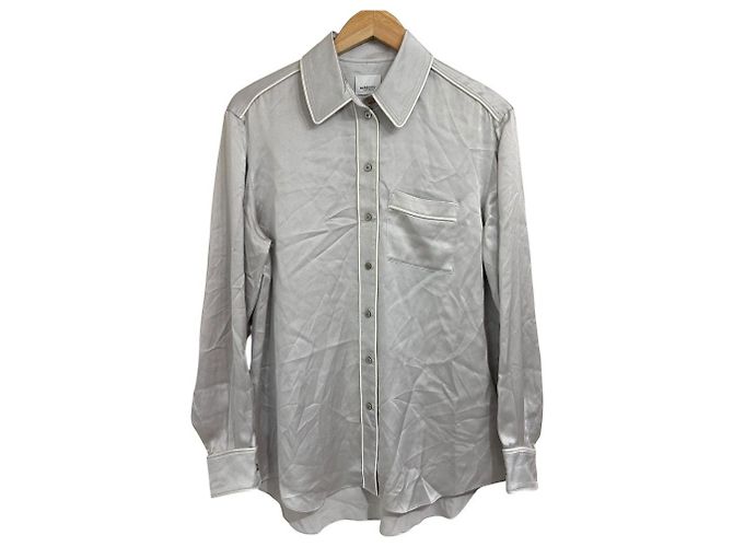 Camisa de seda de manga comprida Burberry Marrom