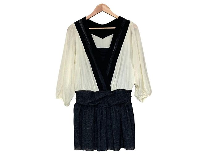 Autre Marque Stricktunika VIVIENNE TAM Schwarz Weiß
