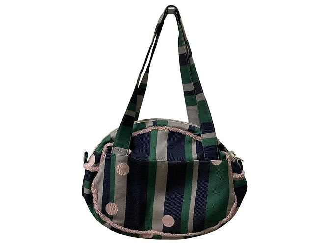 Autre Marque Borsa in lana e seta mina perhonen festival Multicolore Verde