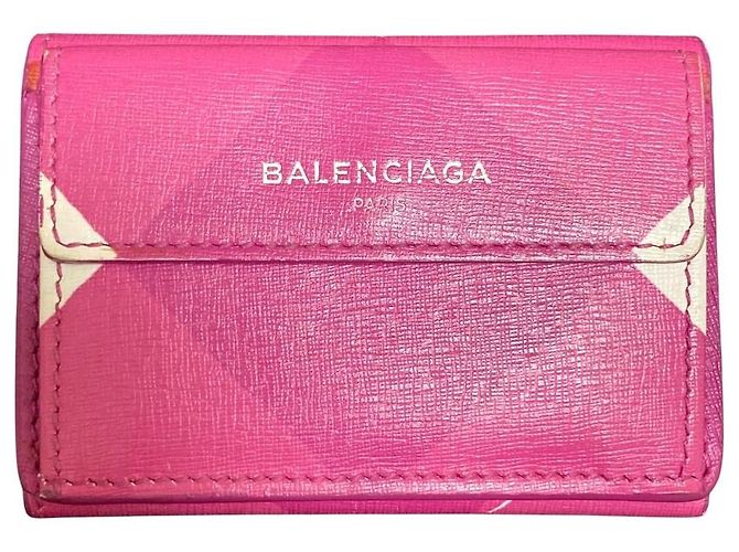Cartera tríptico Papier de Balenciaga Rosa Blanco Púrpura