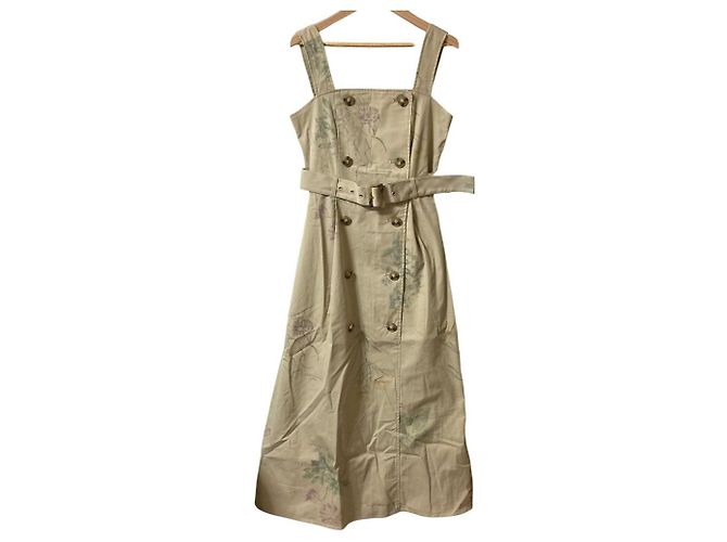 Autre Marque And Couture Autumn Flower Kleid Beige