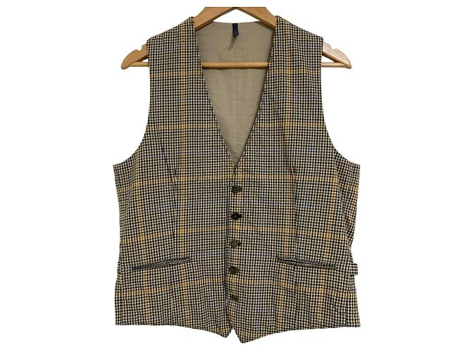 Autre Marque Chaleco de lana a cuadros MONTEDORO Beige