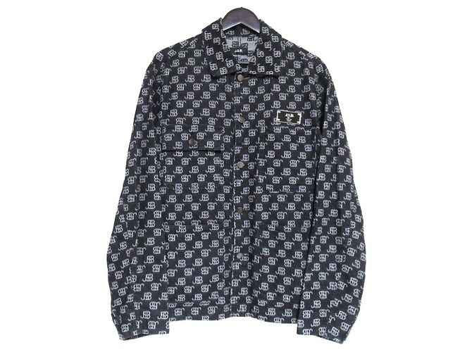 Autre Marque J.S.B. Denim Monogramm Denim Overall Schwarz