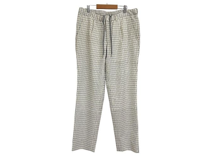 Autre Marque Vigano Check Easy Hose mit Karomuster Aus weiß